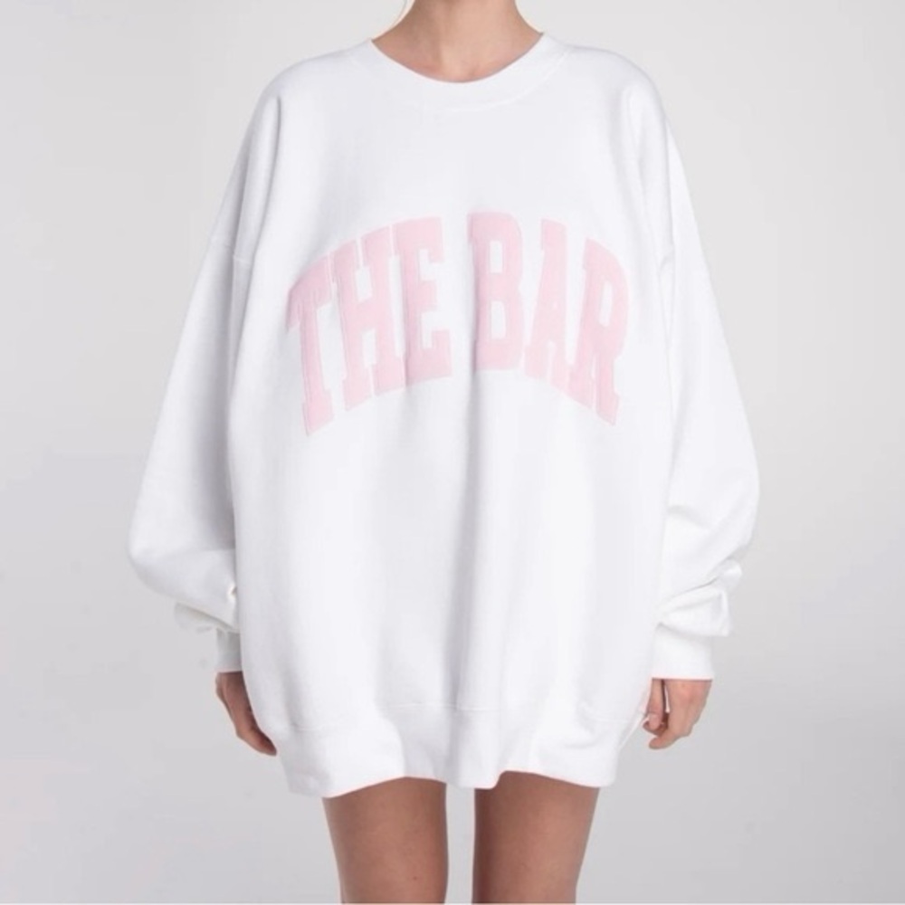 The Bar Varsity Sweatshirt - White/Blush
